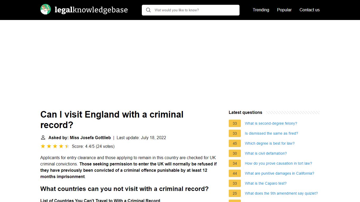 Can I visit England with a criminal record?